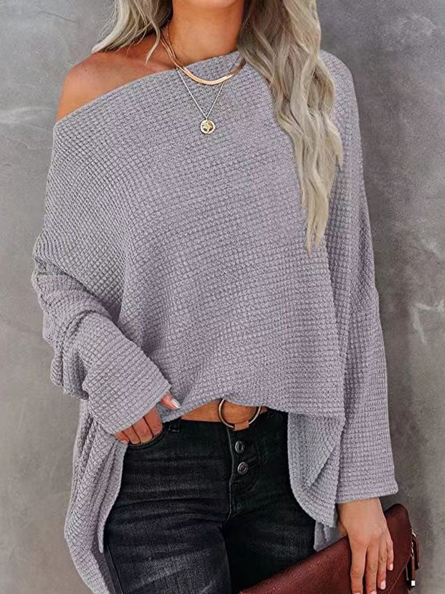 Casual Plain Cold Shoulder Blouse