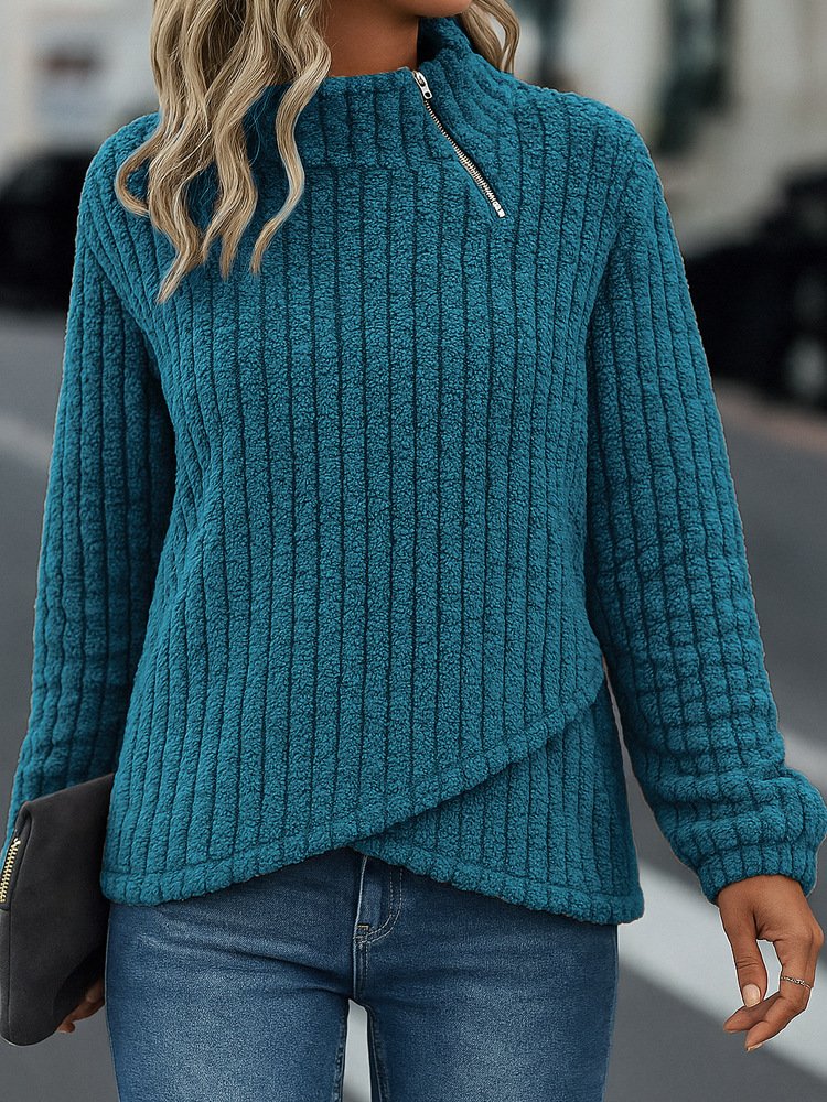 Cotton Mock Neck Casual Regular Fit Sweatshirt