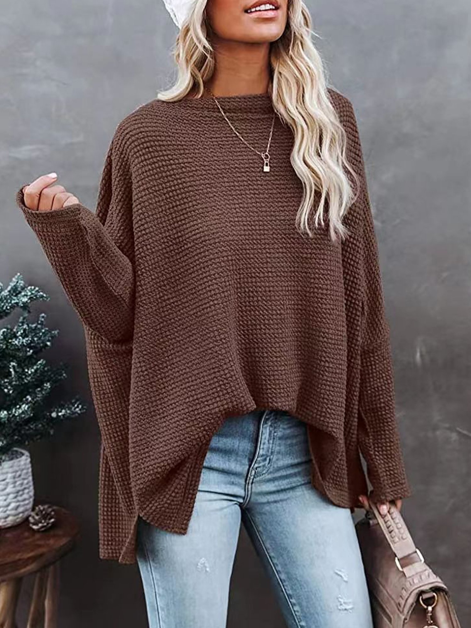 Casual Plain Cold Shoulder Blouse