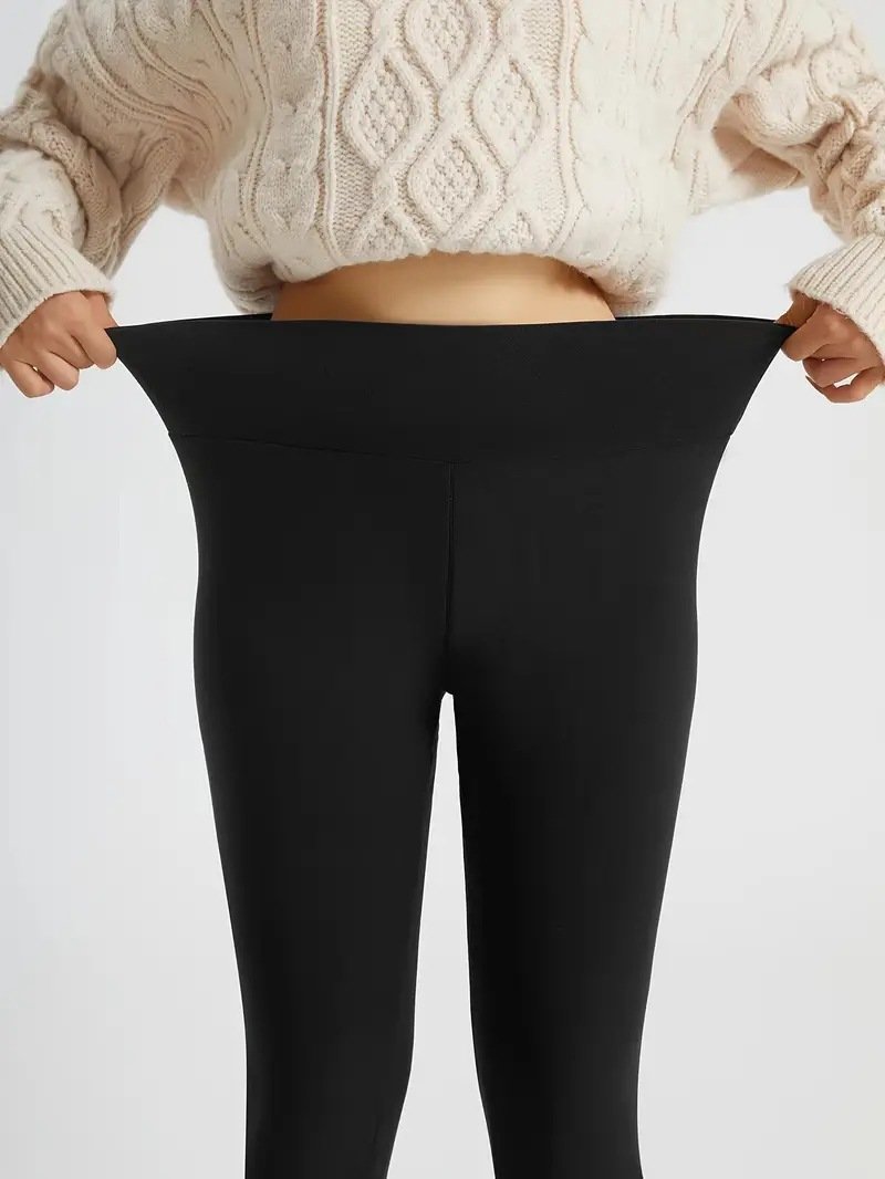 Plain Sports Regular Fit High-waisted Leggings Elastic Warm PlushLong Autumn And Winter Plush Warm Slimming And Tummy-controlling Yoga Pants Leggings