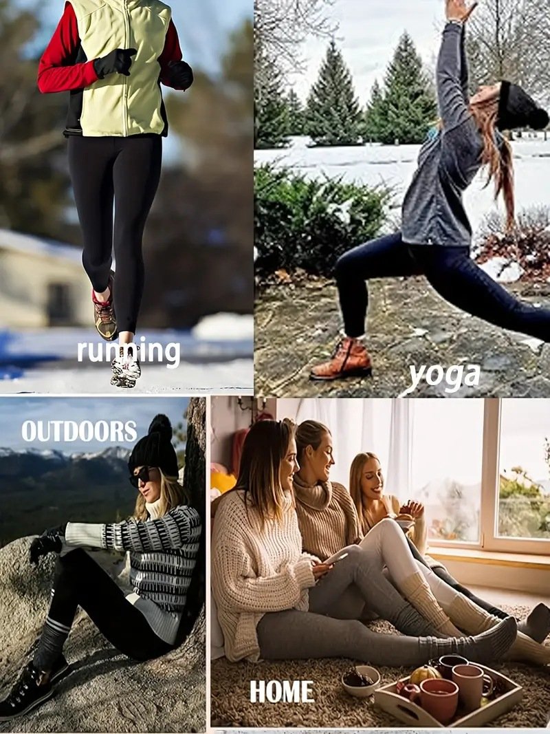 Plain Sports Regular Fit High-waisted Leggings Elastic Warm PlushLong Autumn And Winter Plush Warm Slimming And Tummy-controlling Yoga Pants Leggings