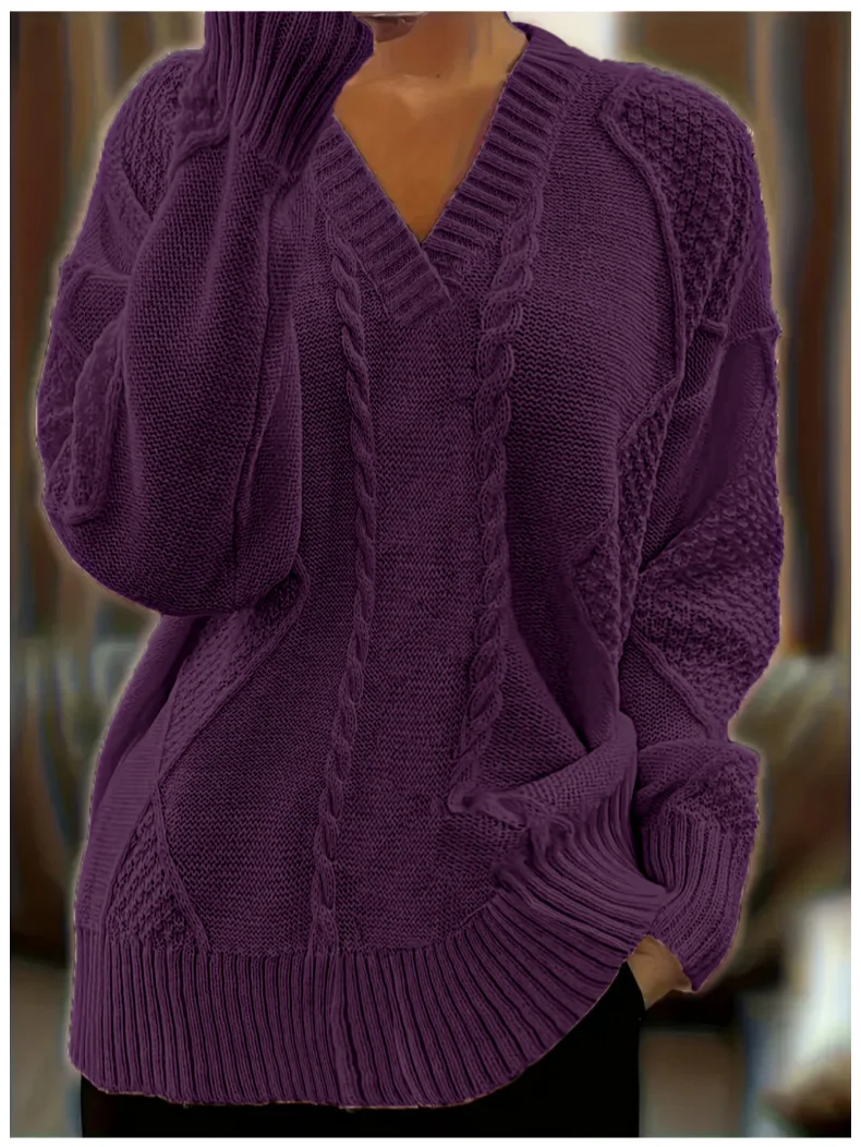 V Neck Casual Sweater