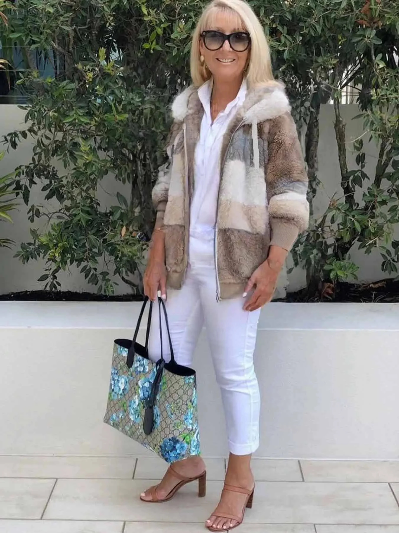 Women's Autumn And Winter Warm Plush Patchwork Zipper Pocket Hooded Loose Thick Coat