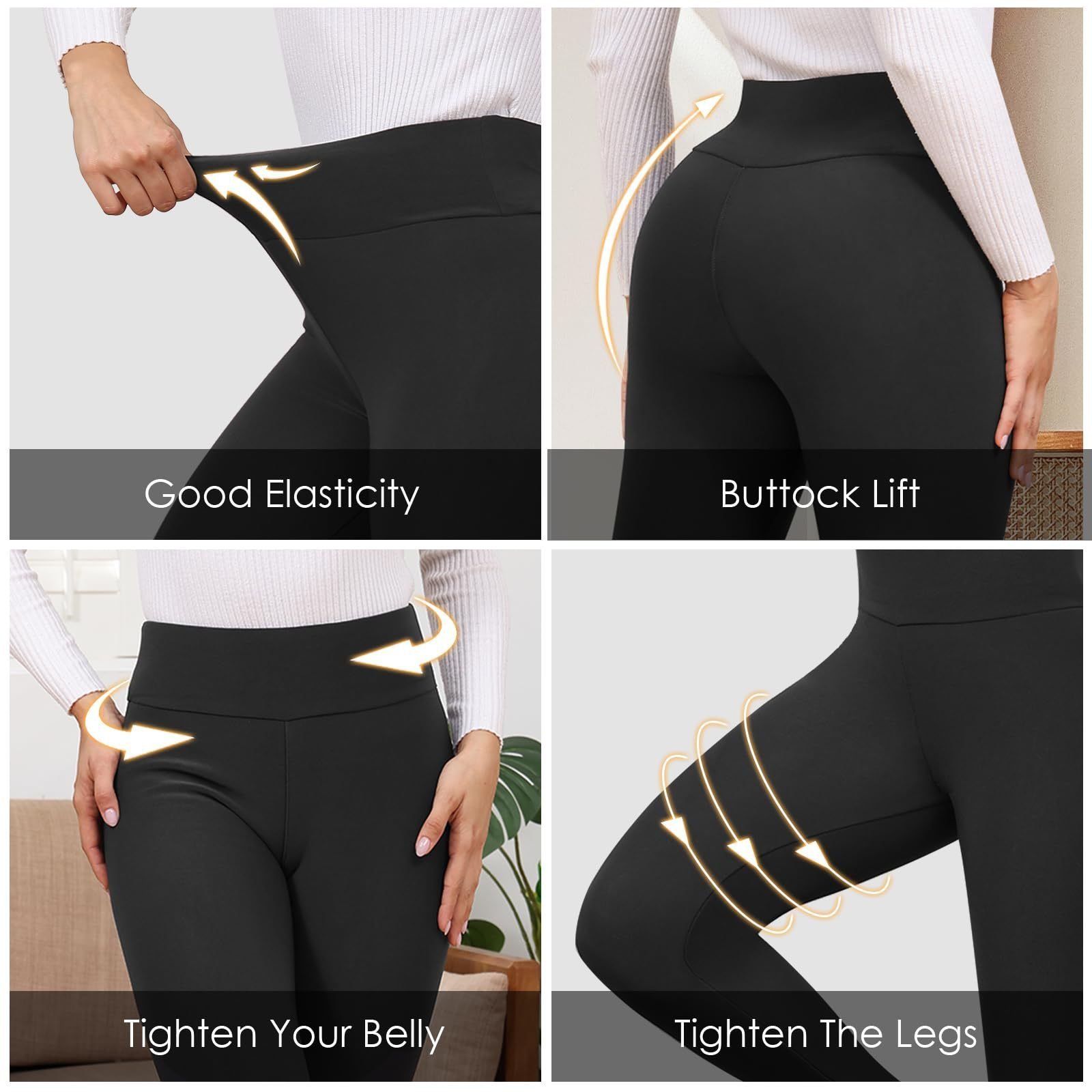 Women's Warm High Waist Casual Sports Leggings Autumn And Winter Plus Fleece Yoga Tights