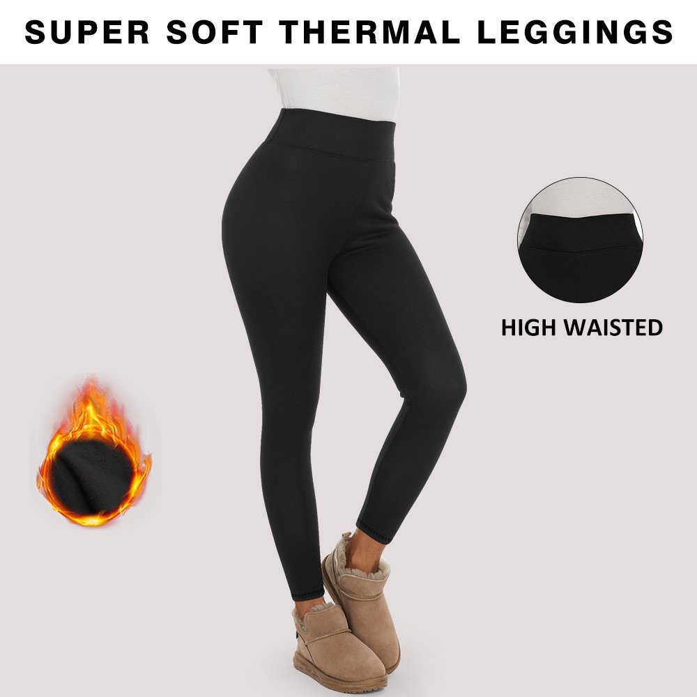 Women's Warm High Waist Casual Sports Leggings Autumn And Winter Plus Fleece Yoga Tights