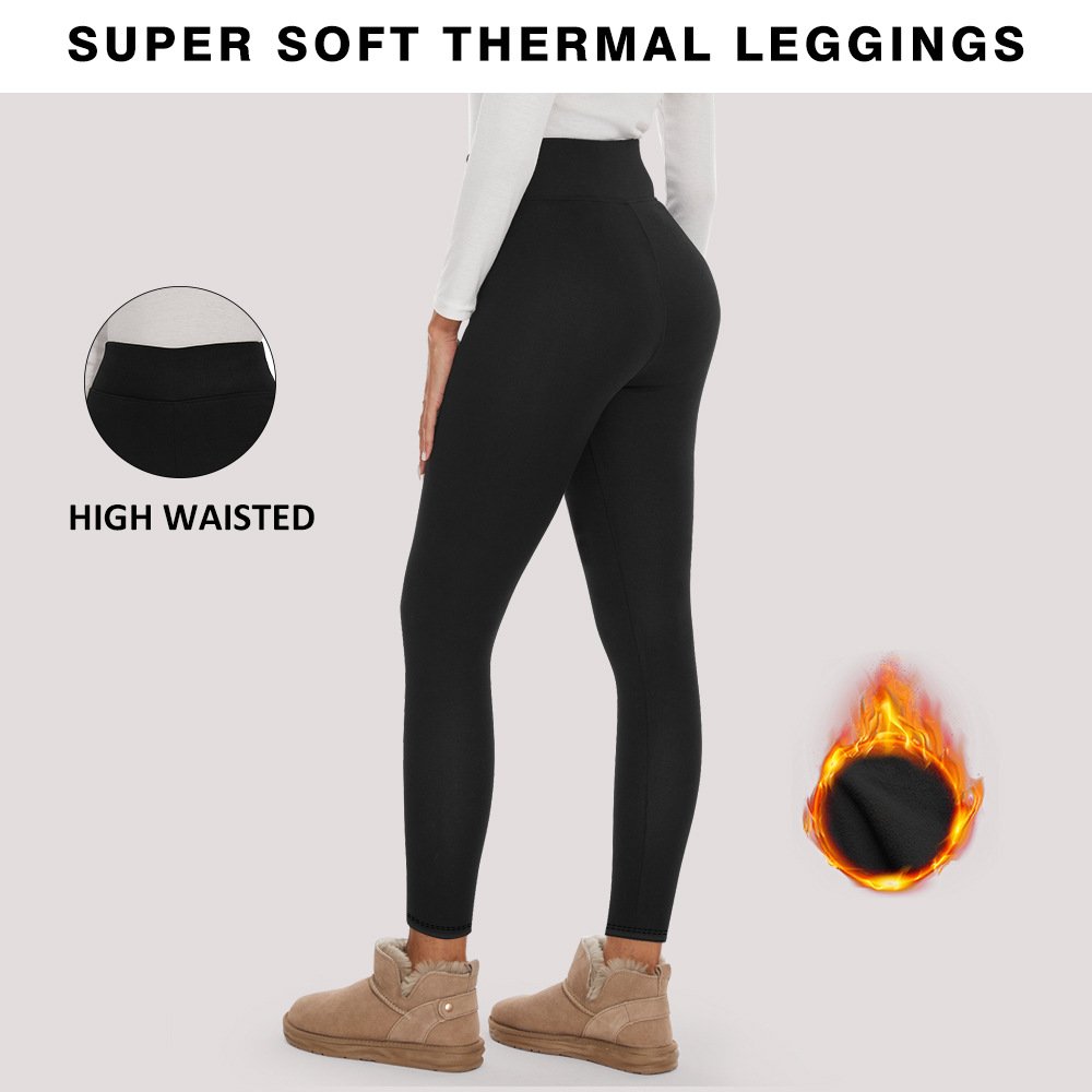 Women's Warm High Waist Casual Sports Leggings Autumn And Winter Plus Fleece Yoga Tights