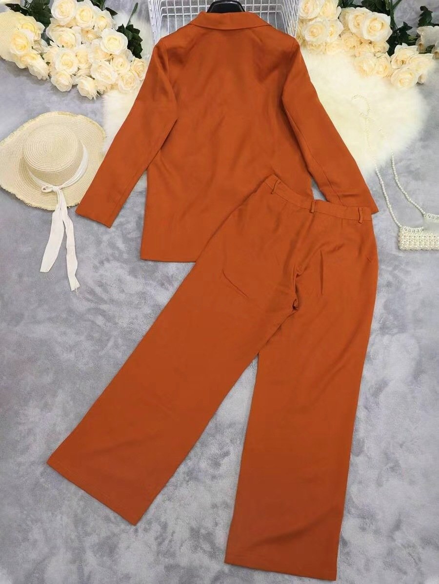 Cotton Plain Regular Fit Casual Two-Piece Set