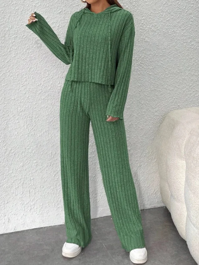 Women's Embossed Plain Daily Going Out Two-Piece Set Purple Casual Spring/Fall Top With Pants Matching Set