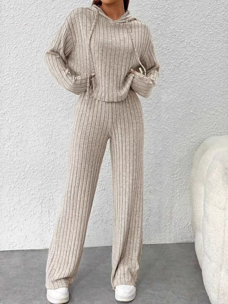 Women's Embossed Plain Daily Going Out Two-Piece Set Purple Casual Spring/Fall Top With Pants Matching Set