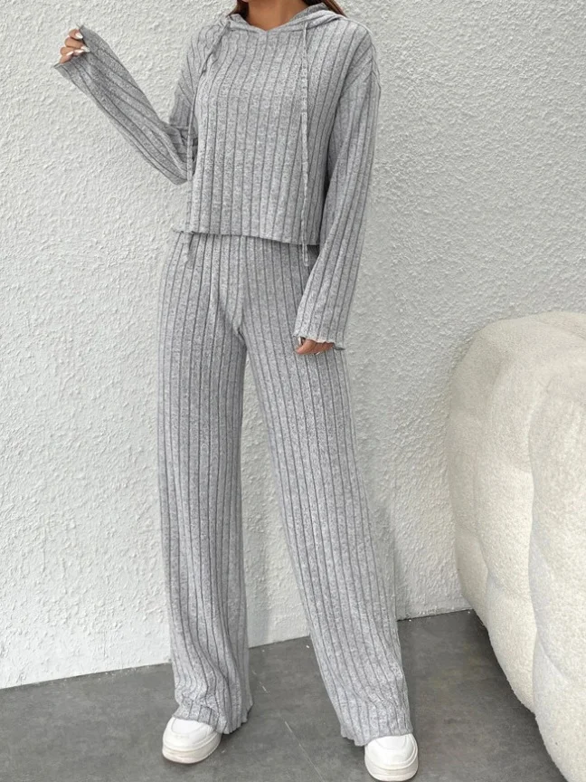 Women's Embossed Plain Daily Going Out Two-Piece Set Purple Casual Spring/Fall Top With Pants Matching Set