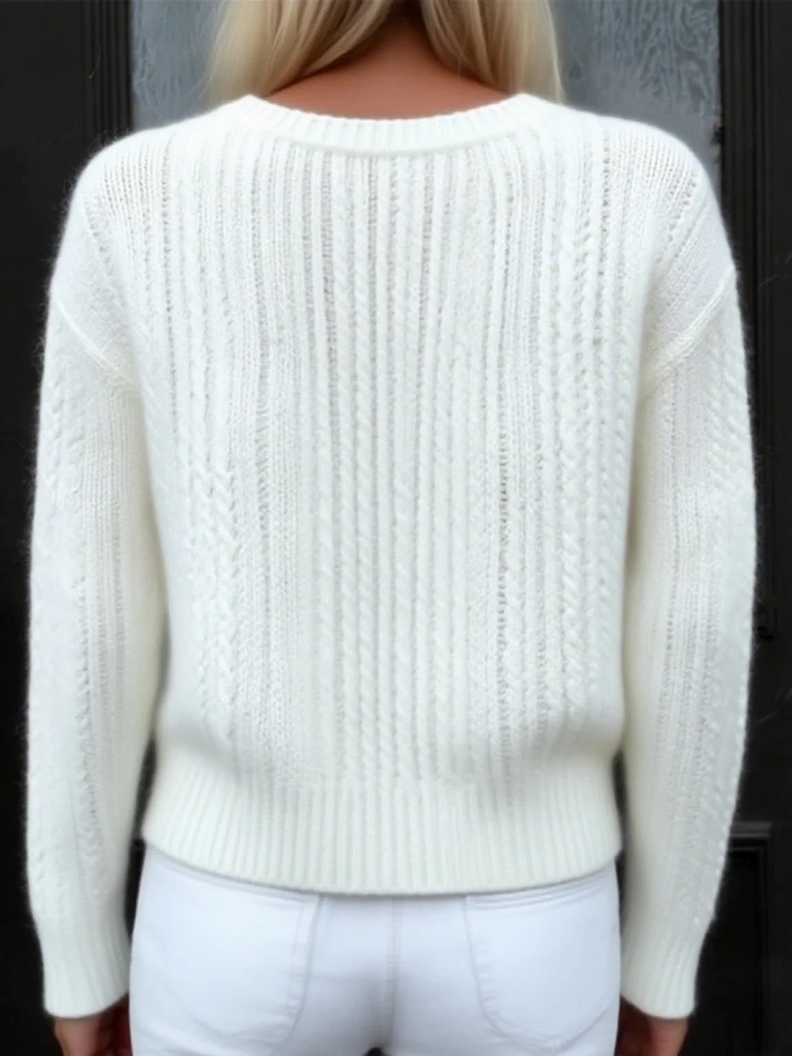 Plain Loose Casual Wool/Knitting Cardigan