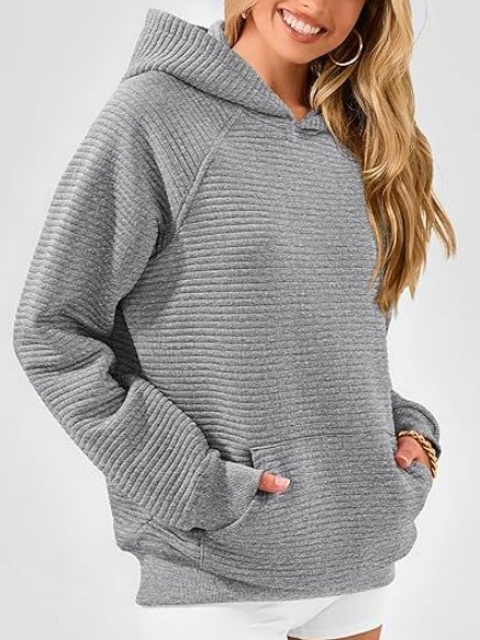 Hoodie Loose Simple Fashion Striped Hooded Loose Long-sleeved Sweatshirt