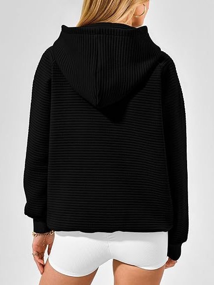 Hoodie Loose Simple Fashion Striped Hooded Loose Long-sleeved Sweatshirt