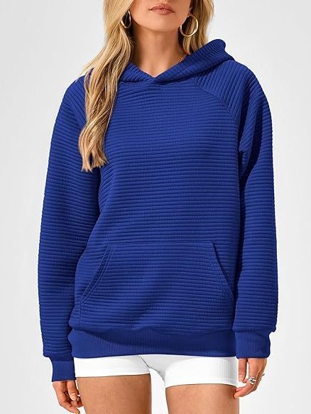 Hoodie Loose Simple Fashion Striped Hooded Loose Long-sleeved Sweatshirt
