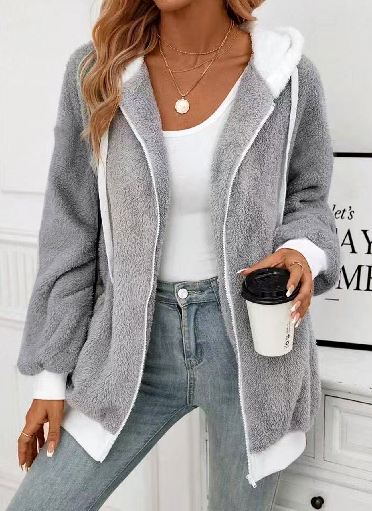 Casual Color Block Cotton Jacket