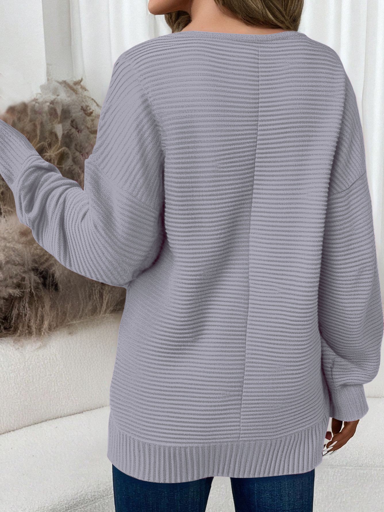 Women Plain Crew Neck Casual Long Sleeve T-shirt