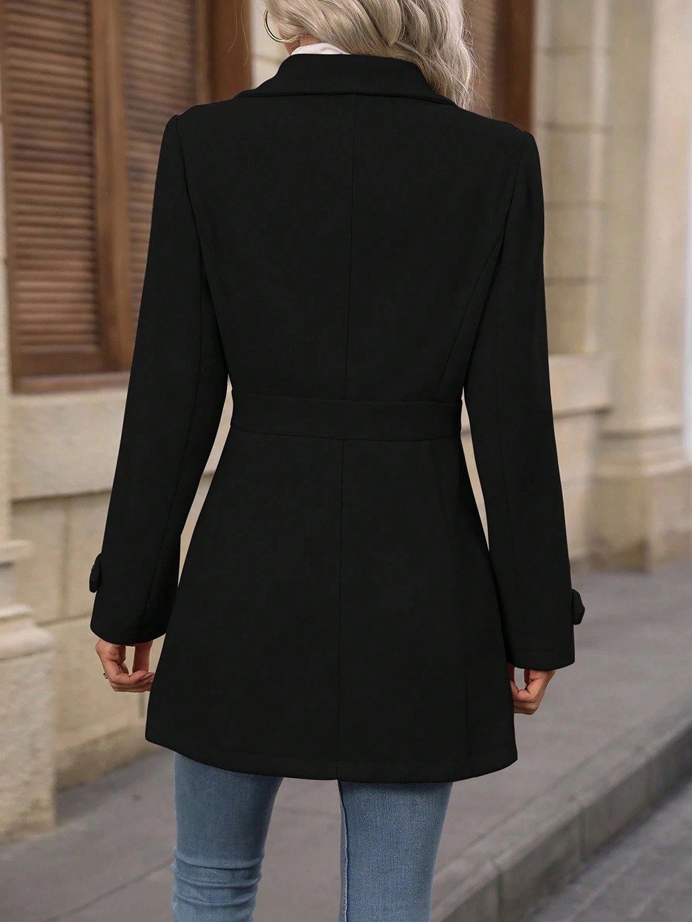 Shawl Collar Plain Regular Fit Casual Jacket
