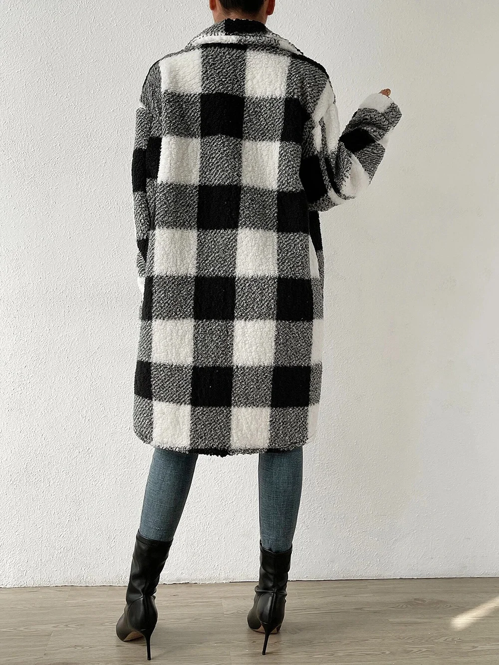 Lady Romance Buckle Coral Velvet Shawl Collar Coat
