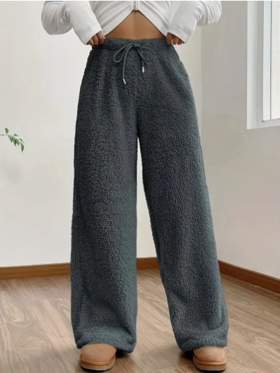 Women's  Elastic Waist H-Line Wide Leg Pants Daily Going Out Pants Apricot Casual Split Joint Plain Spring/Fall Pants