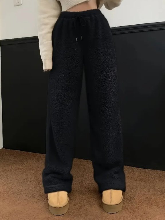 Women's  Elastic Waist H-Line Wide Leg Pants Daily Going Out Pants Apricot Casual Split Joint Plain Spring/Fall Pants