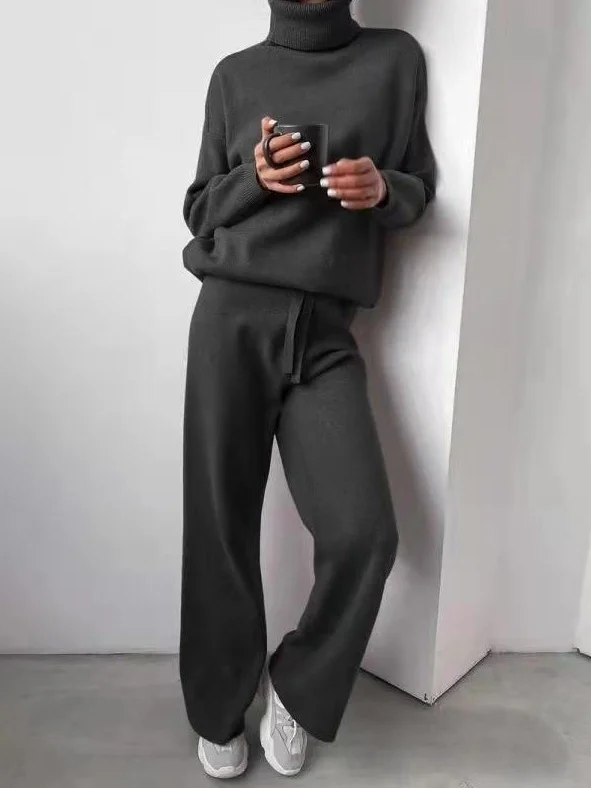 Women's Adjustable Strap Plain Daily Going Out Two-Piece Set Khaki Casual Spring/Fall Top With Pants Matching Set