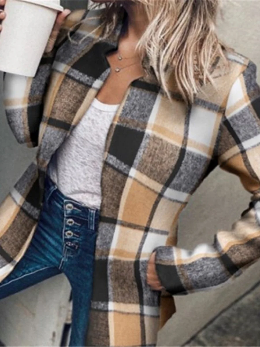 Casual Split Joint Plain Jacket