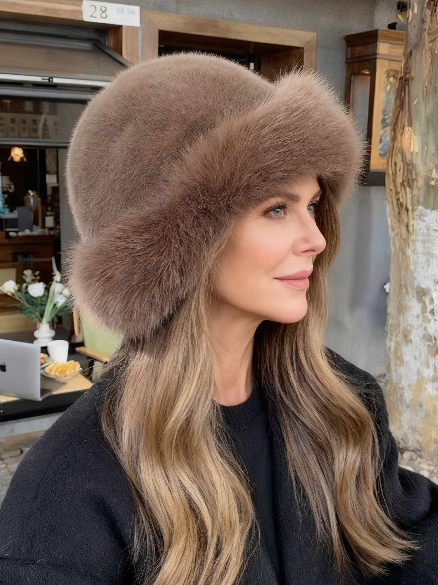 Plush Mongolian Hat For Women Thickened Autumn And Winter Windproof Cold-proof Warm Basin Hat Imitation Mink Fur Earmuffs Fisherman Hat