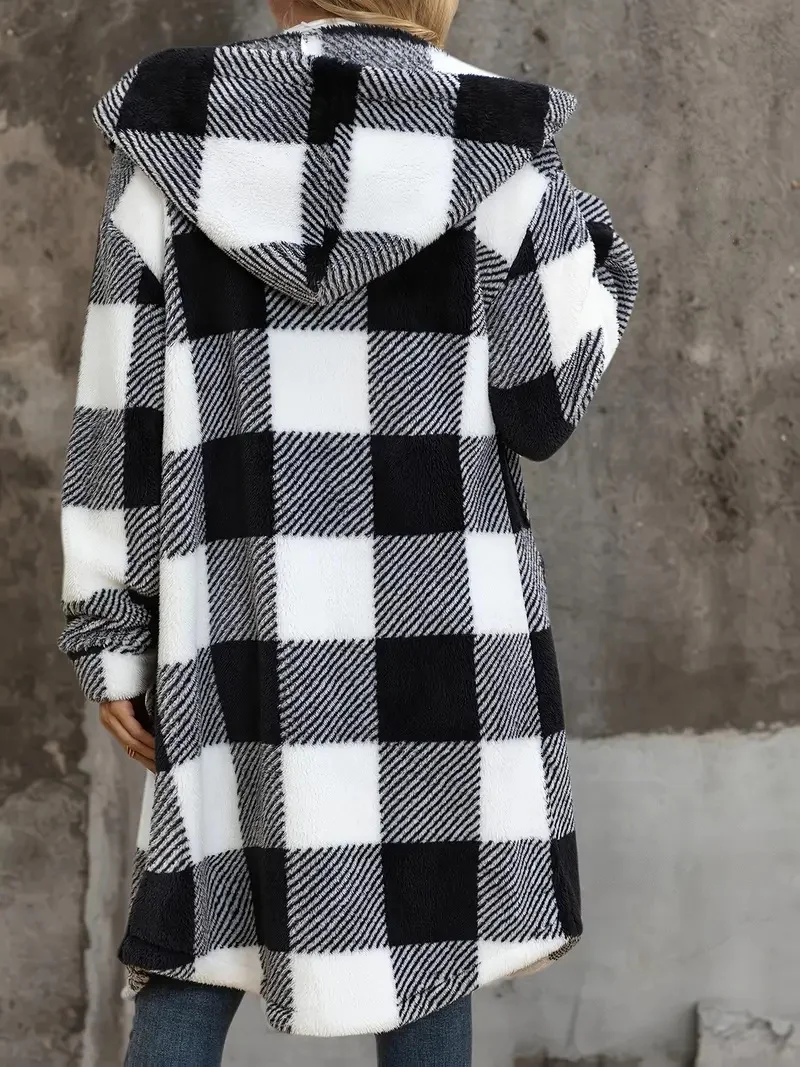 Geometric Casual Regular Fit Hoodie Coat