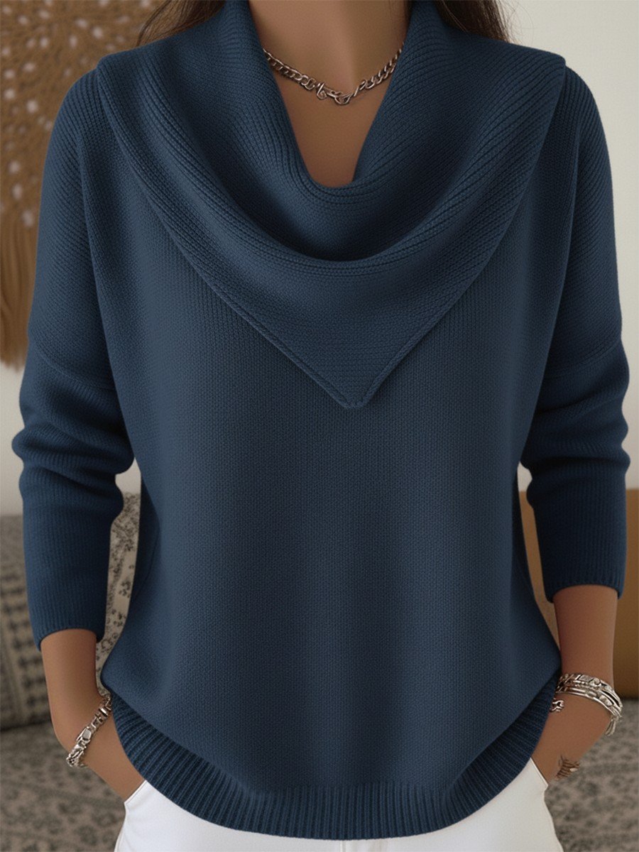 Cowl Neck Casual Loose Sweater