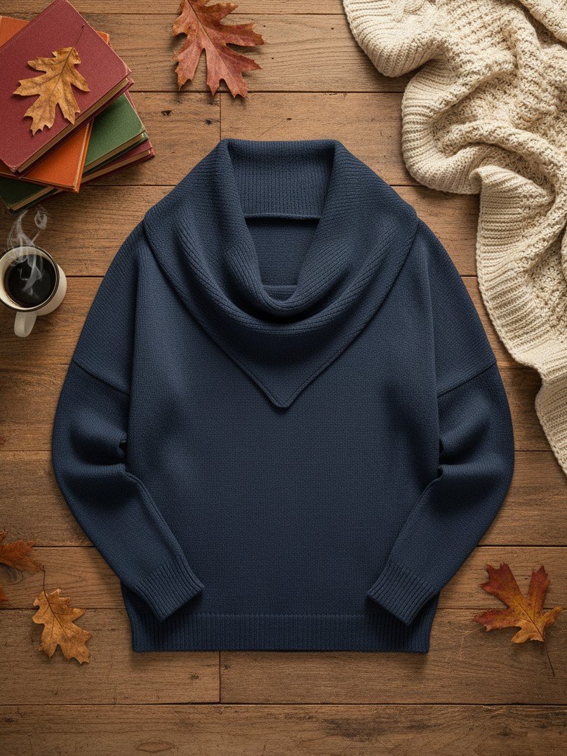 Cowl Neck Casual Loose Sweater