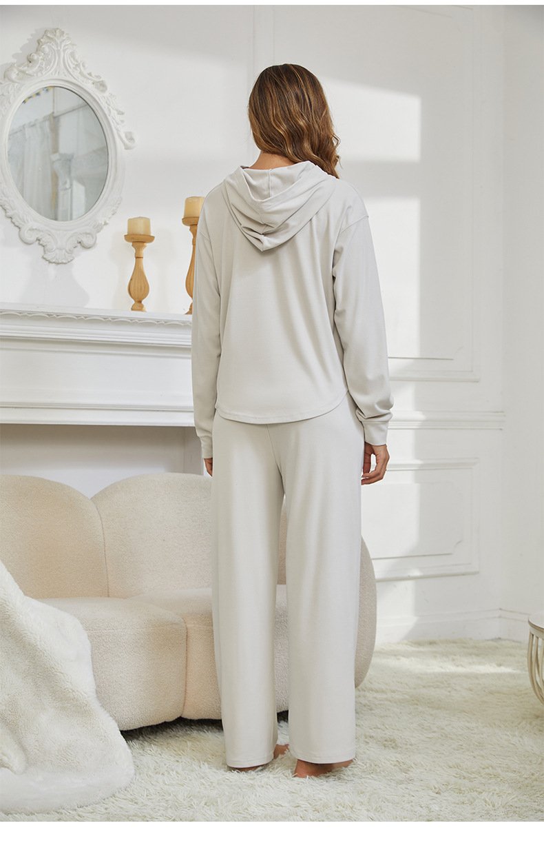 Cotton Hoodie Casual Pajama Set