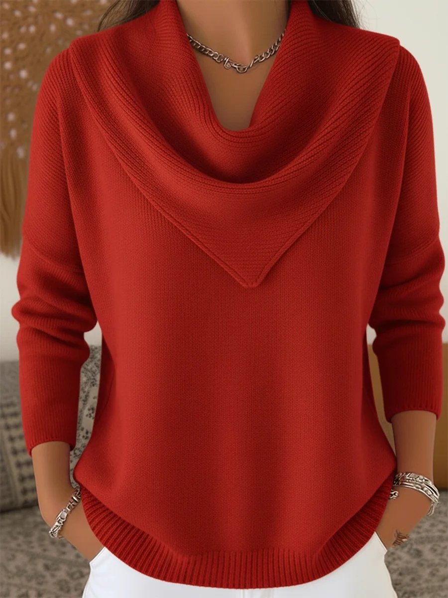 Cowl Neck Casual Loose Sweater