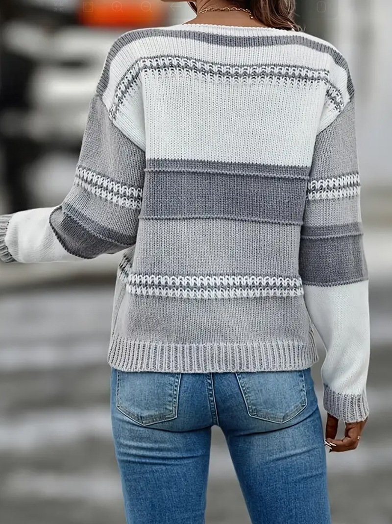 V Neck Casual Sweater