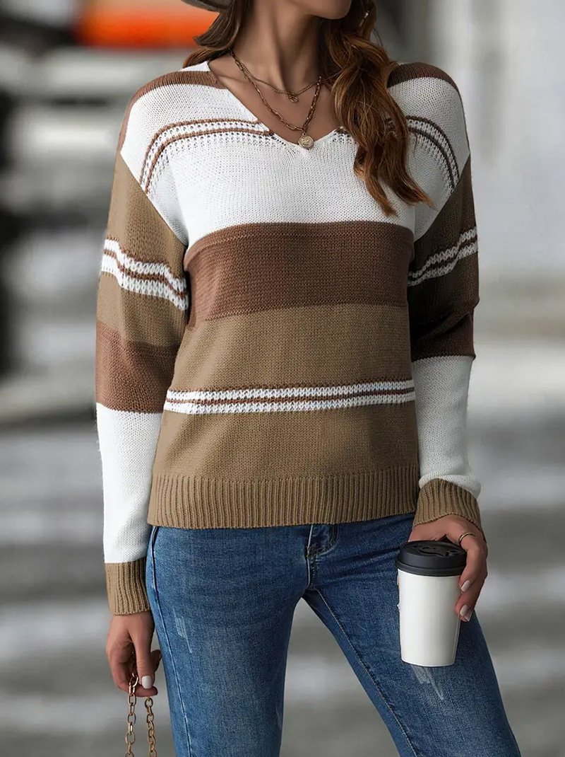 V Neck Casual Sweater