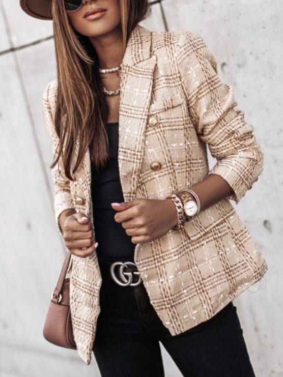 Others Color Block Dressy Regular Fit Blazer