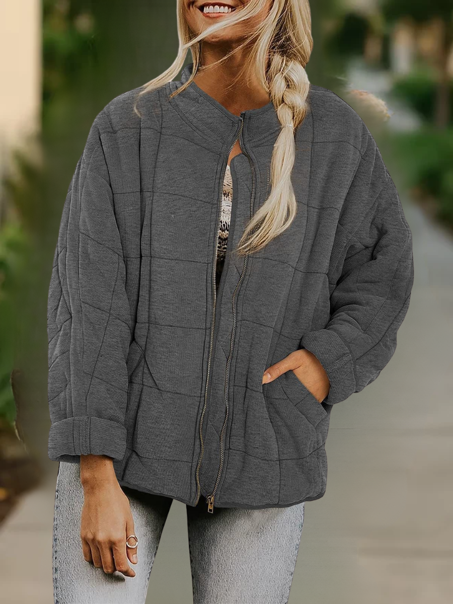 Lady Romance Stand Collar Loose Cotton-Padded jacket