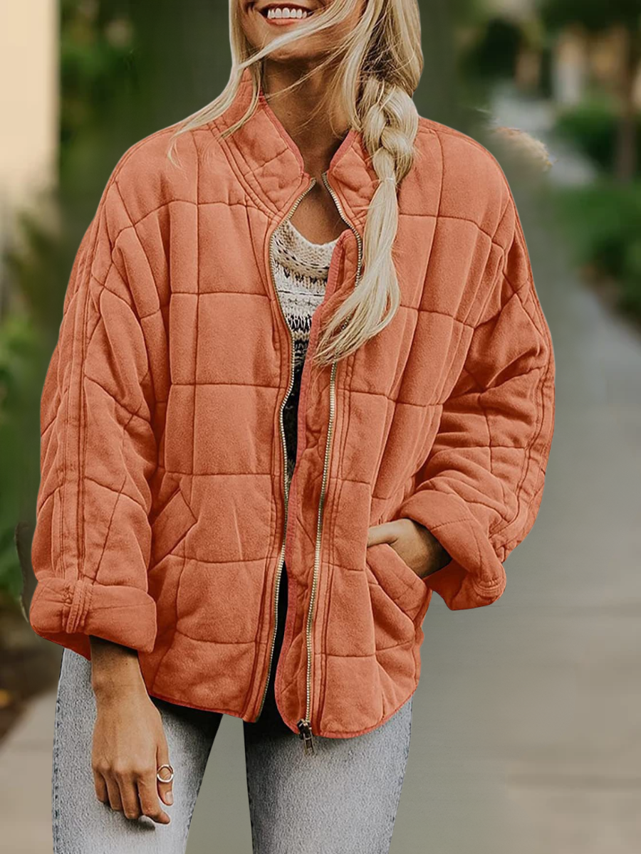 Lady Romance Stand Collar Loose Cotton-Padded jacket