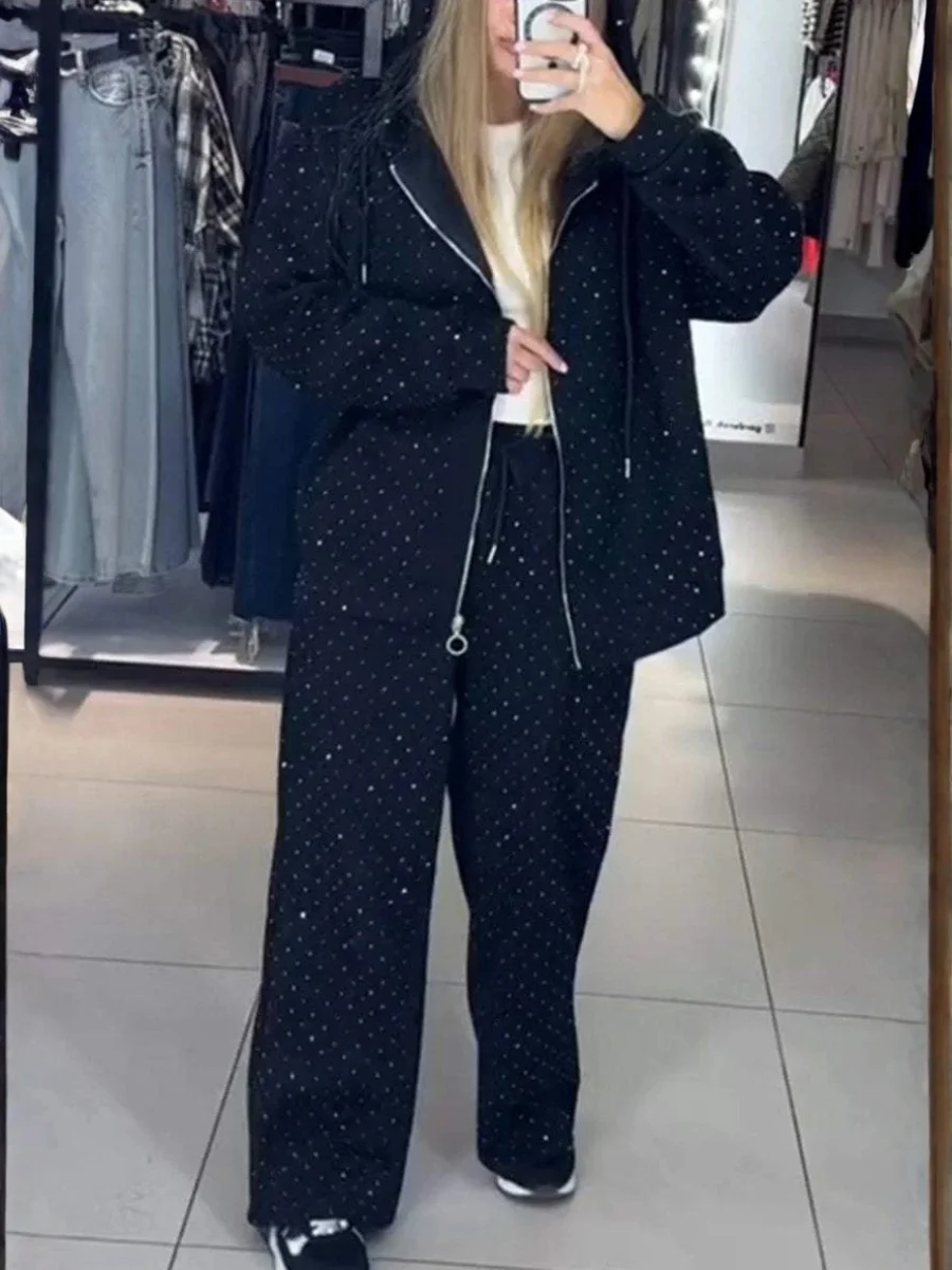 Women's Adjustable Strap Plain Daily Going Out Two-Piece Set Black Casual Spring/Fall Top With Pants Matching Set