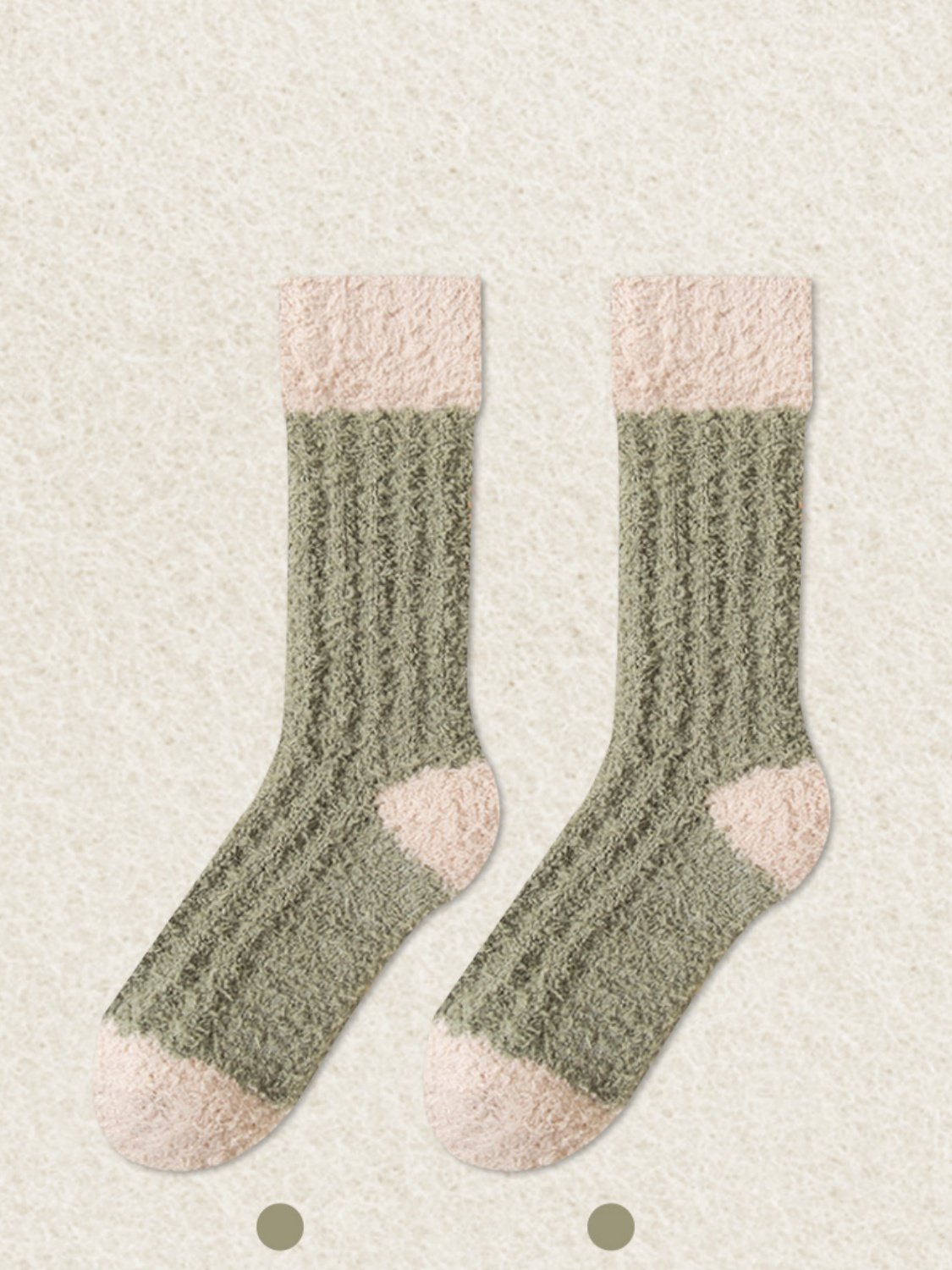 Coral Fleece Mid-calf Socks Autumn And Winter Women's Home Warm Fleece-lined Thick Plush Socks For Floors