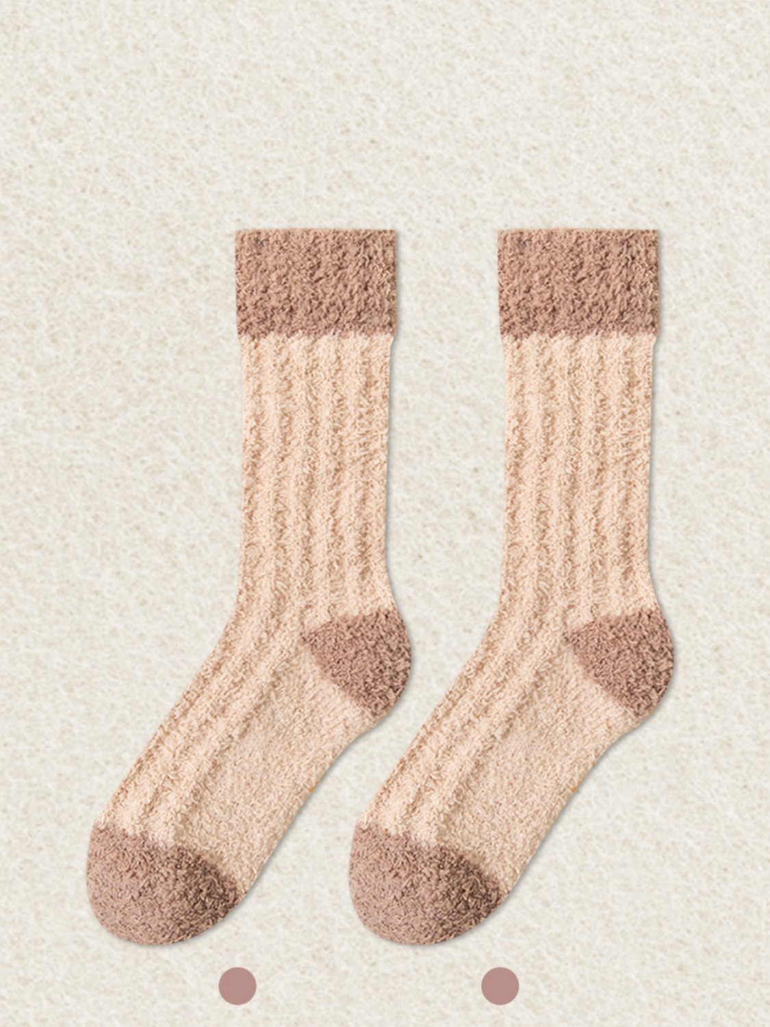 Coral Fleece Mid-calf Socks Autumn And Winter Women's Home Warm Fleece-lined Thick Plush Socks For Floors