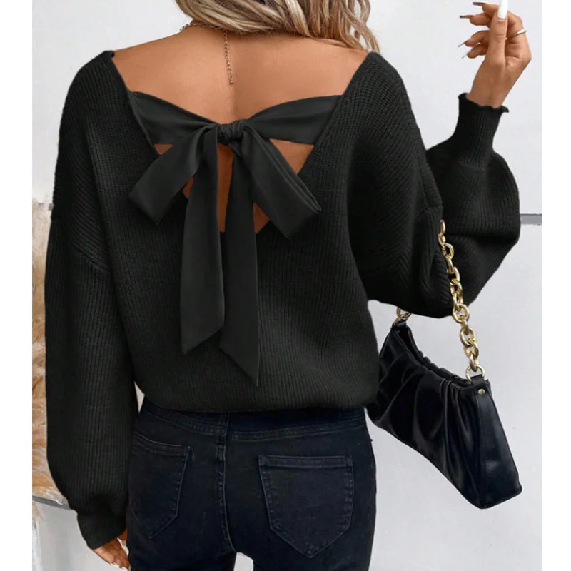 Loose Elegant Acrylic V Neck Sweater