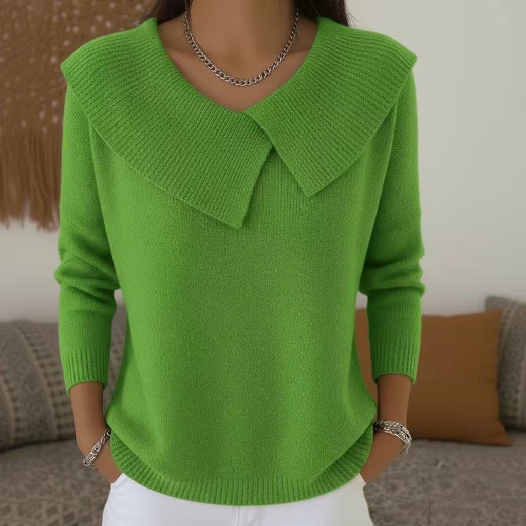 Loose Elegant Knitted Shawl Collar Sweater