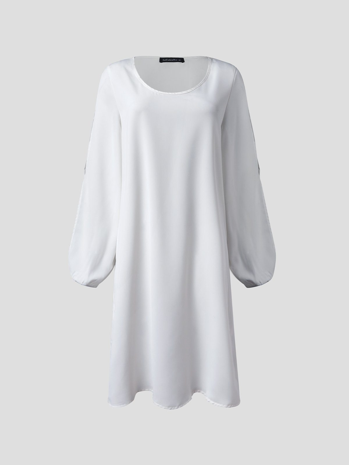 Cold Shoulder Cotton-Blend Shift Casual Dress