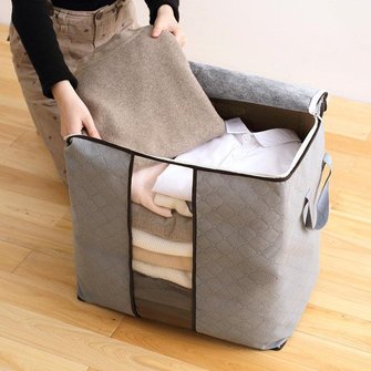 Upgraded Thickened 62L Folding Bamboo Charcoal Clothes Storage Bag