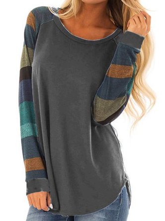 Striped Long Sleeve Casual T-Shirt