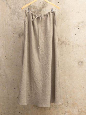 Women Bottoms Solid A-Line Casual Paneled Cotton-Blend Pockets Skirt