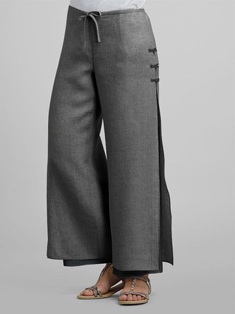Casual Cotton-Blend Shift Plus Size Pants