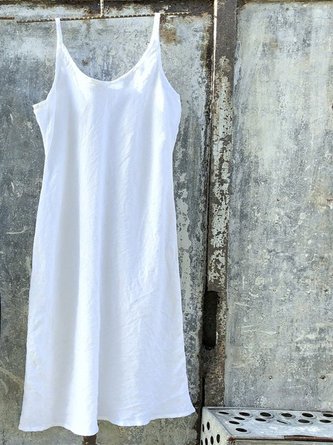 Casual Sleeveless Solid Dress
