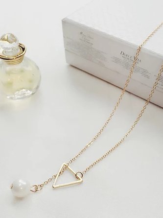Women Necklace Pearl Simple Adjustable Necklace