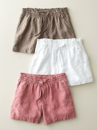 Women Casual Shift Cotton-Blend Pockets Bottoms